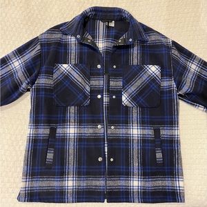 Blue Flannel Plaid Oversized Shacket